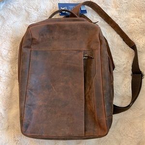 New Greek Leather Backpack Laptop Bag